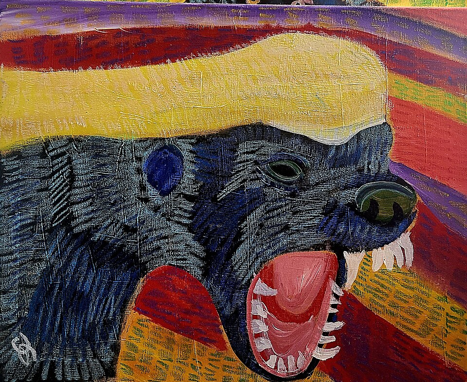 Серия снимков медоеда